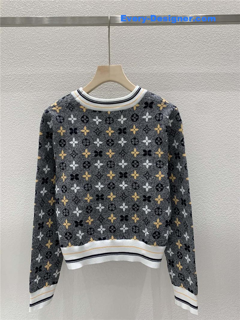 l0vis Vvtt0n kaleidoscope short knit top grey