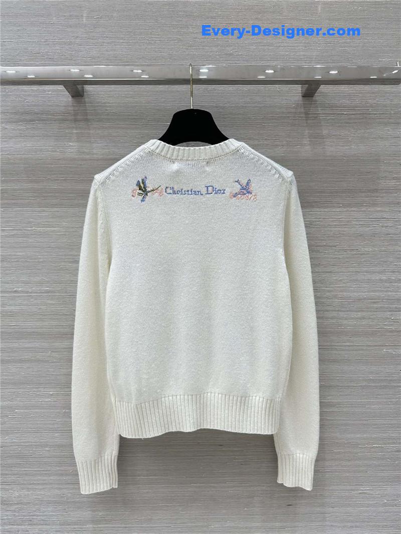 D10r jungle embroidered sweater white