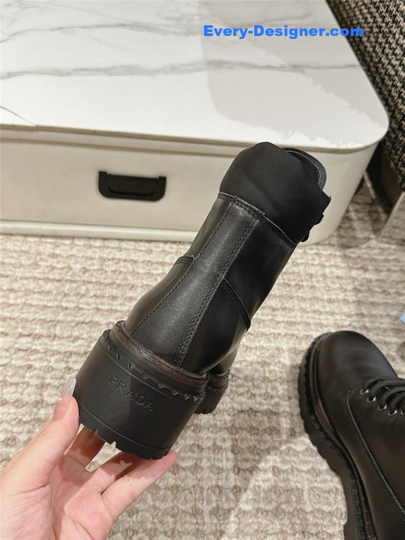 Pra*a leather platform ankle boots