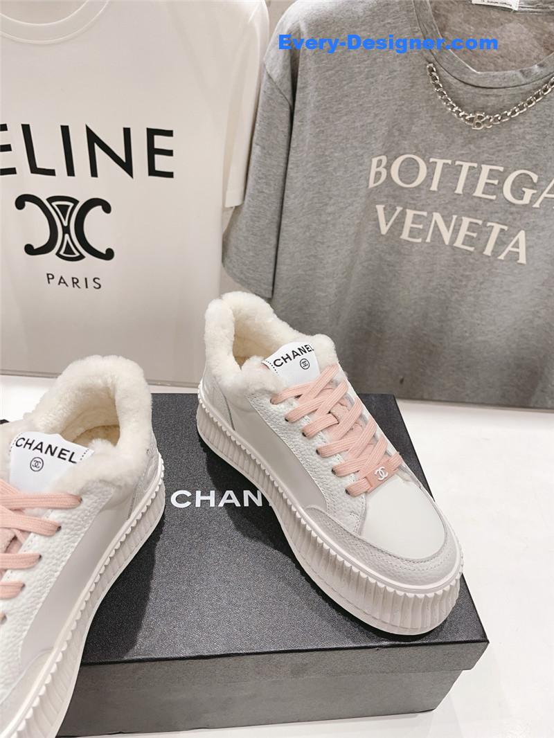 Ch**el lace-up platform sneakers