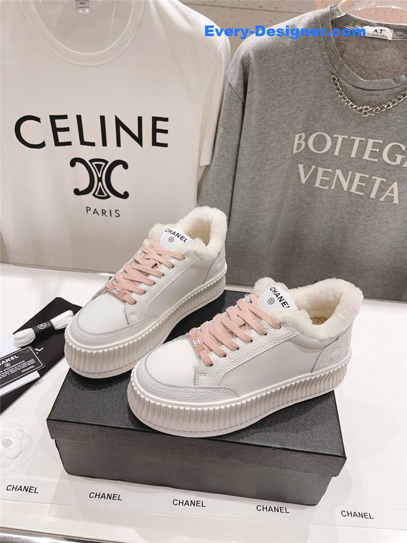 Ch**el lace-up platform sneakers