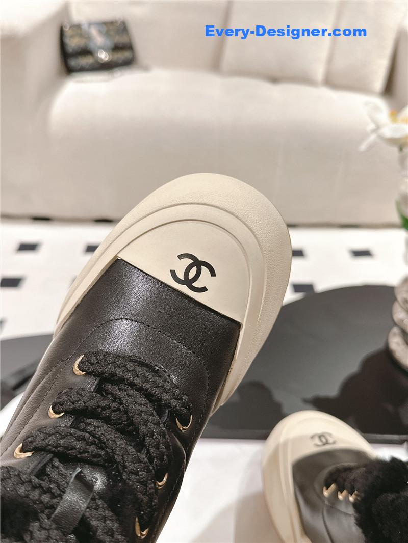Ch**el black wool ankle boots