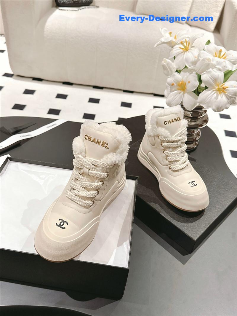 Ch**el winter high-top wool ankle boots