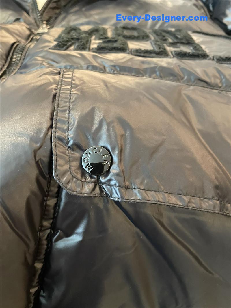 Moncler lettering hooded down jacket