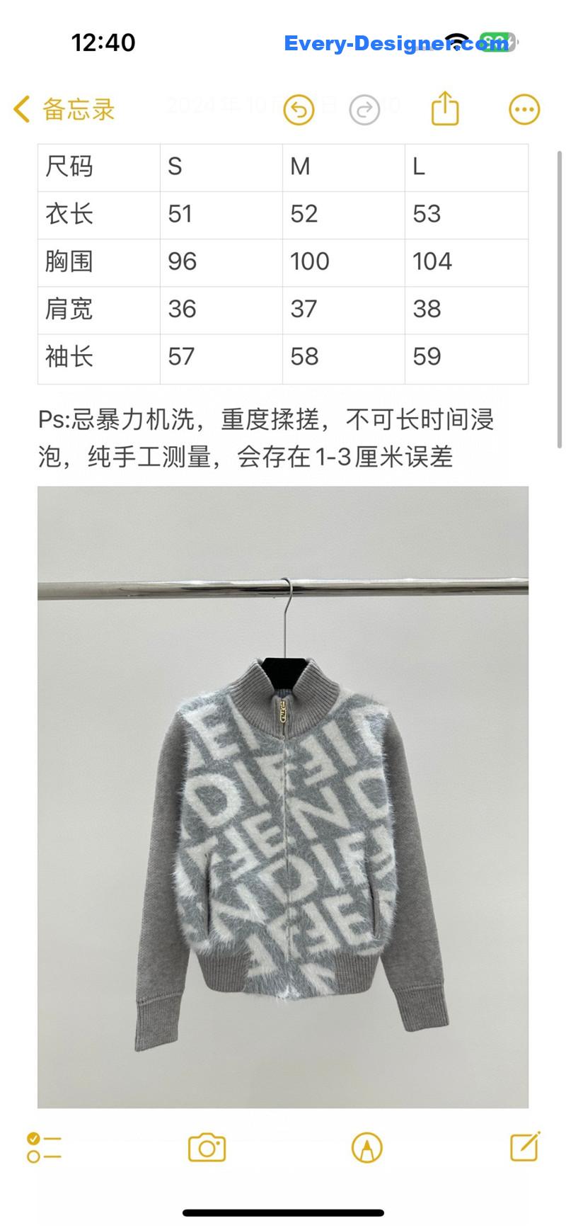F**di lettering zip-up cardigan grey
