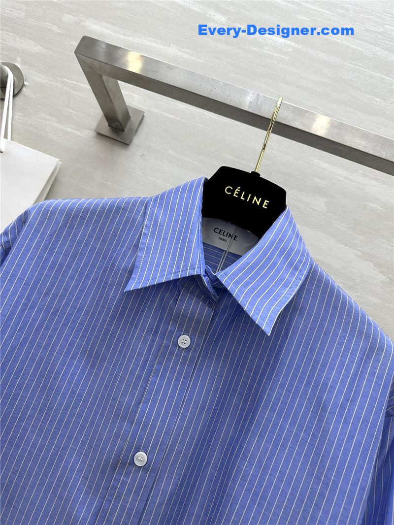 Ce1i*e striped silk-cotton shirt