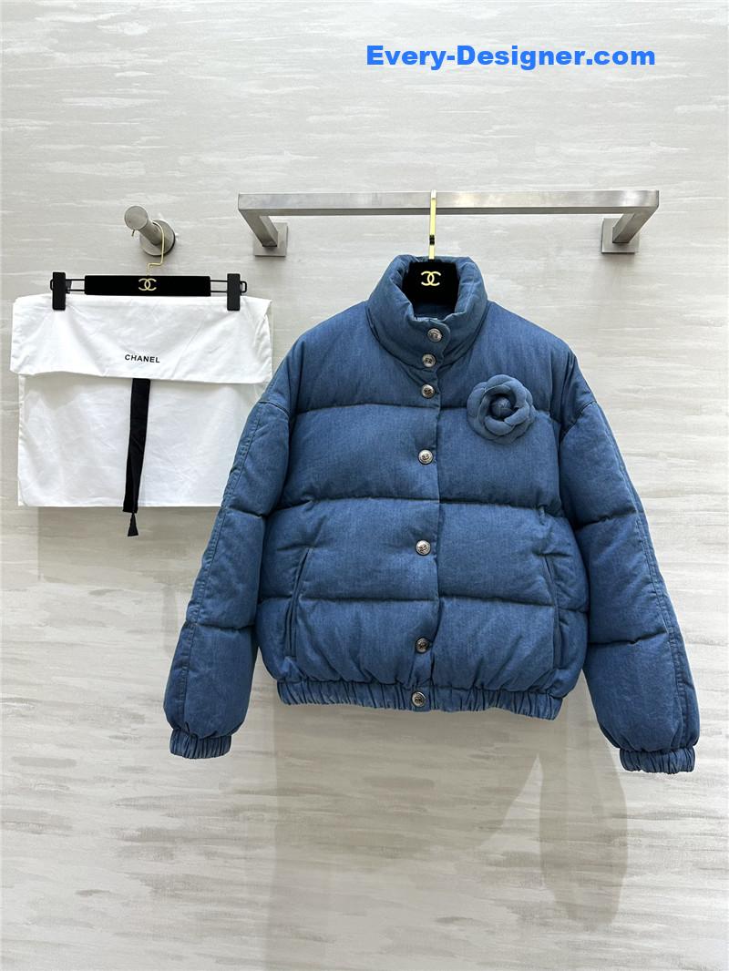 Ch**el denim jacket down coat