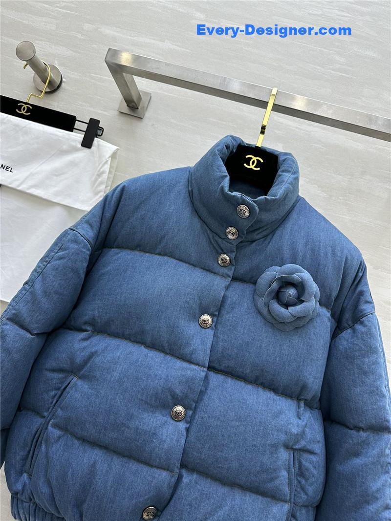 Ch**el denim jacket down coat