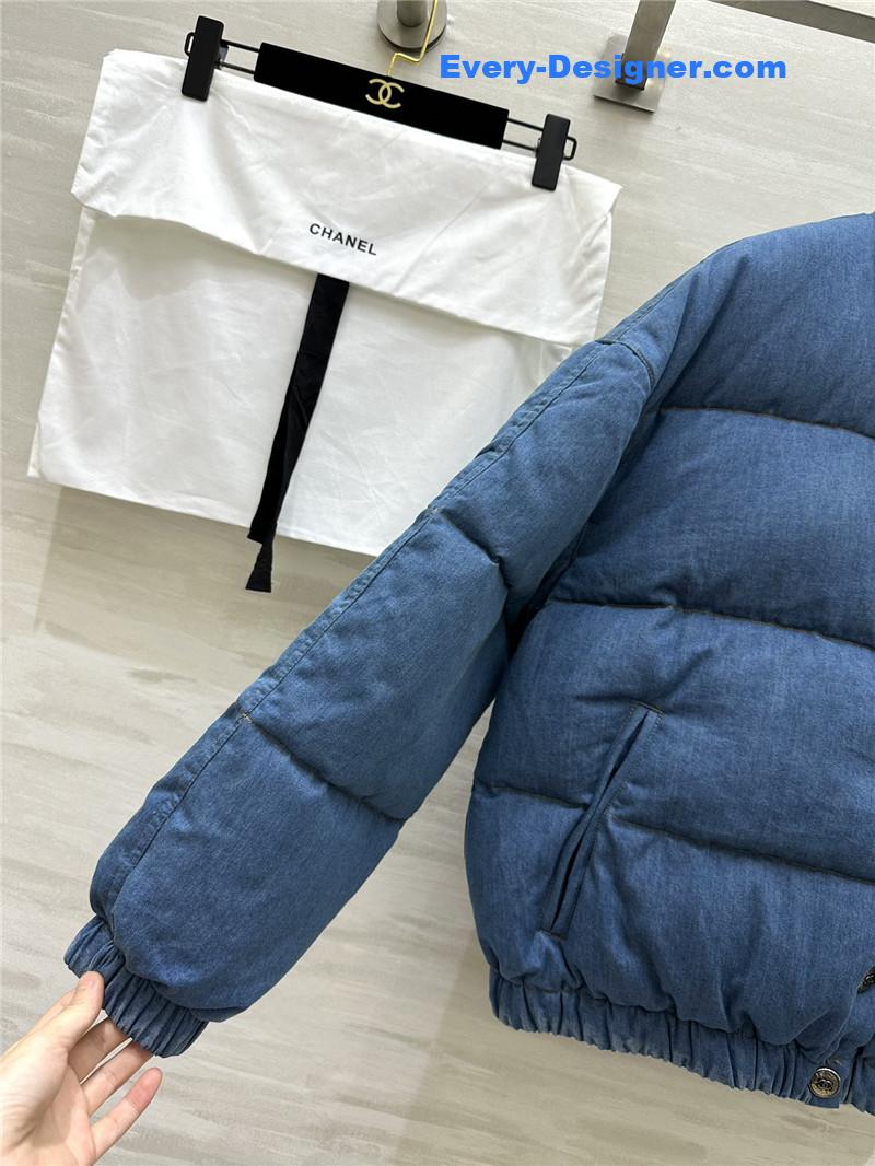 Ch**el denim jacket down coat