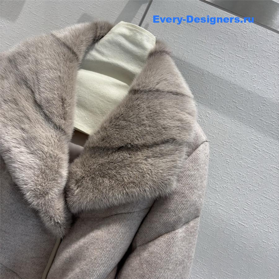 L0r0 P1ana cashmere mink collar goose down jacket