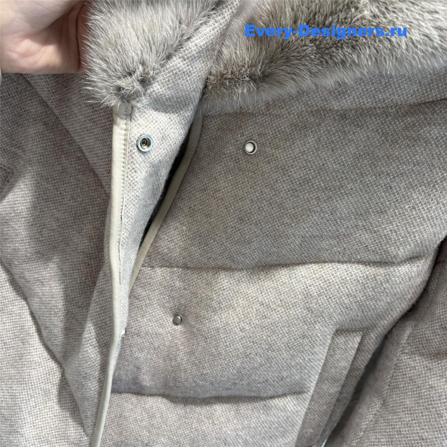 L0r0 P1ana cashmere mink collar goose down jacket