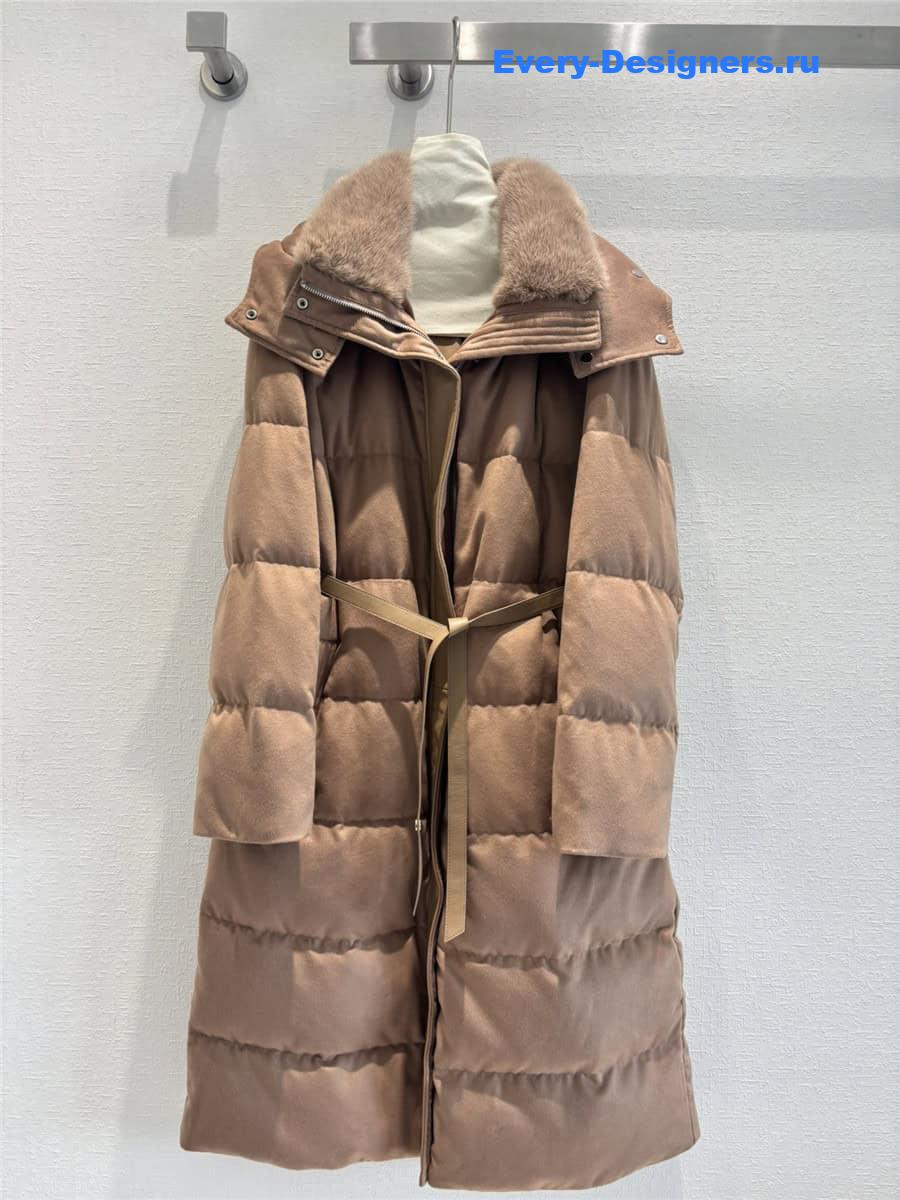 L0r0 P1ana cashmere mink collar down jacket
