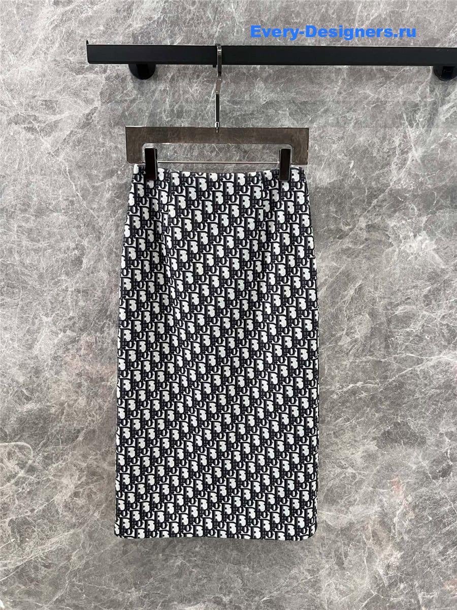 D10r wool classic monogram skirt