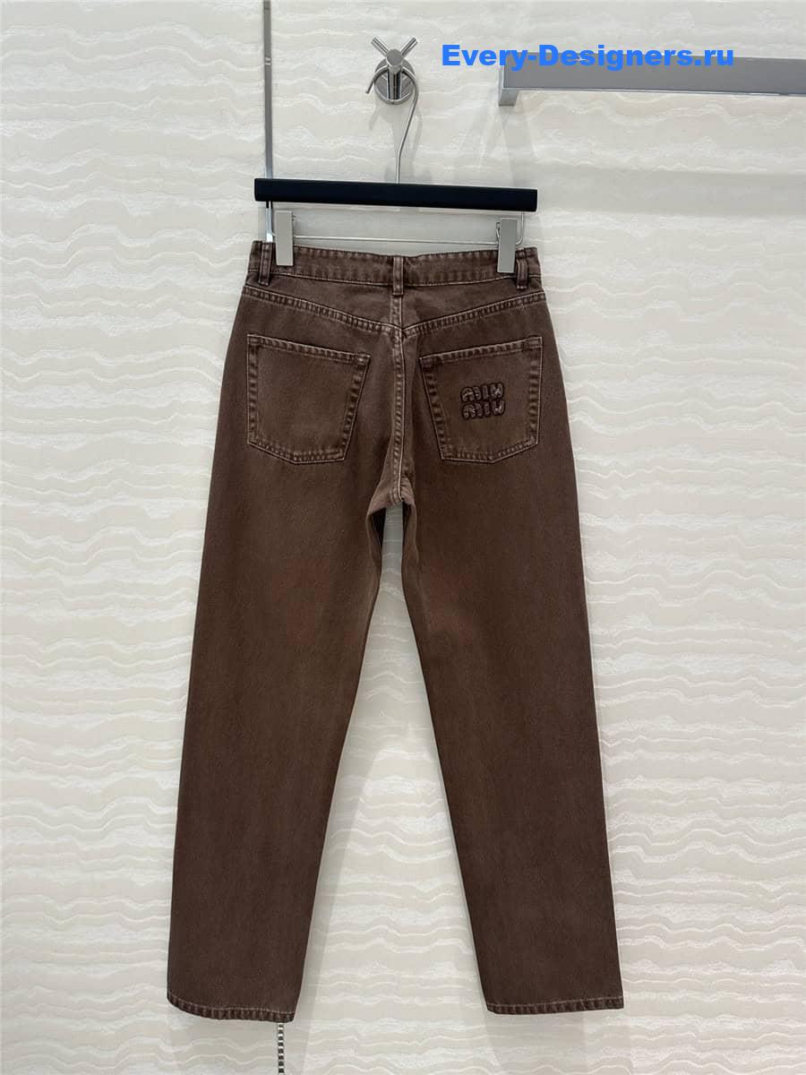 M1um1u washed denim straight pants