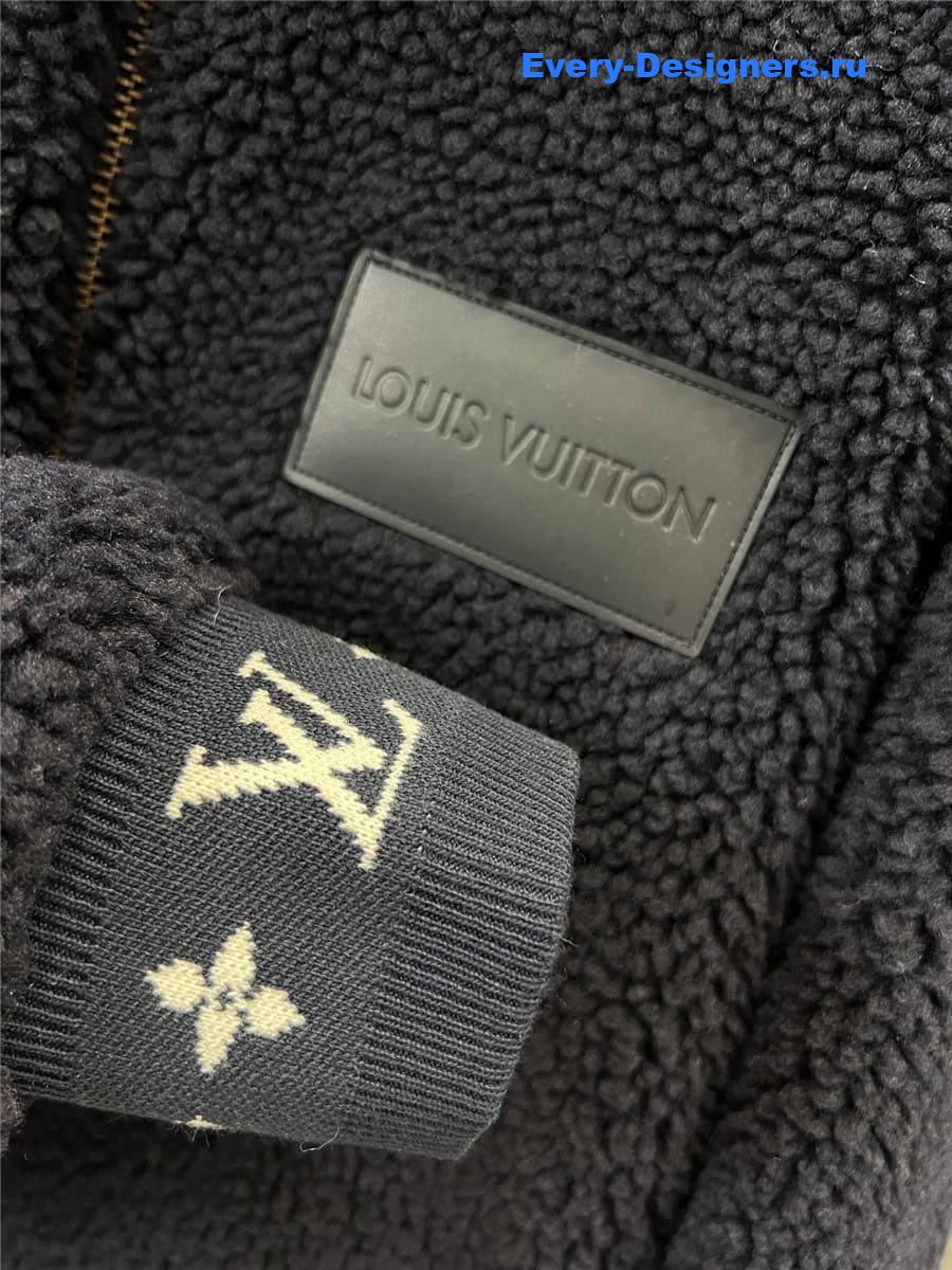 l0vis Vvtt0n lv stand collar grain fleece jacket