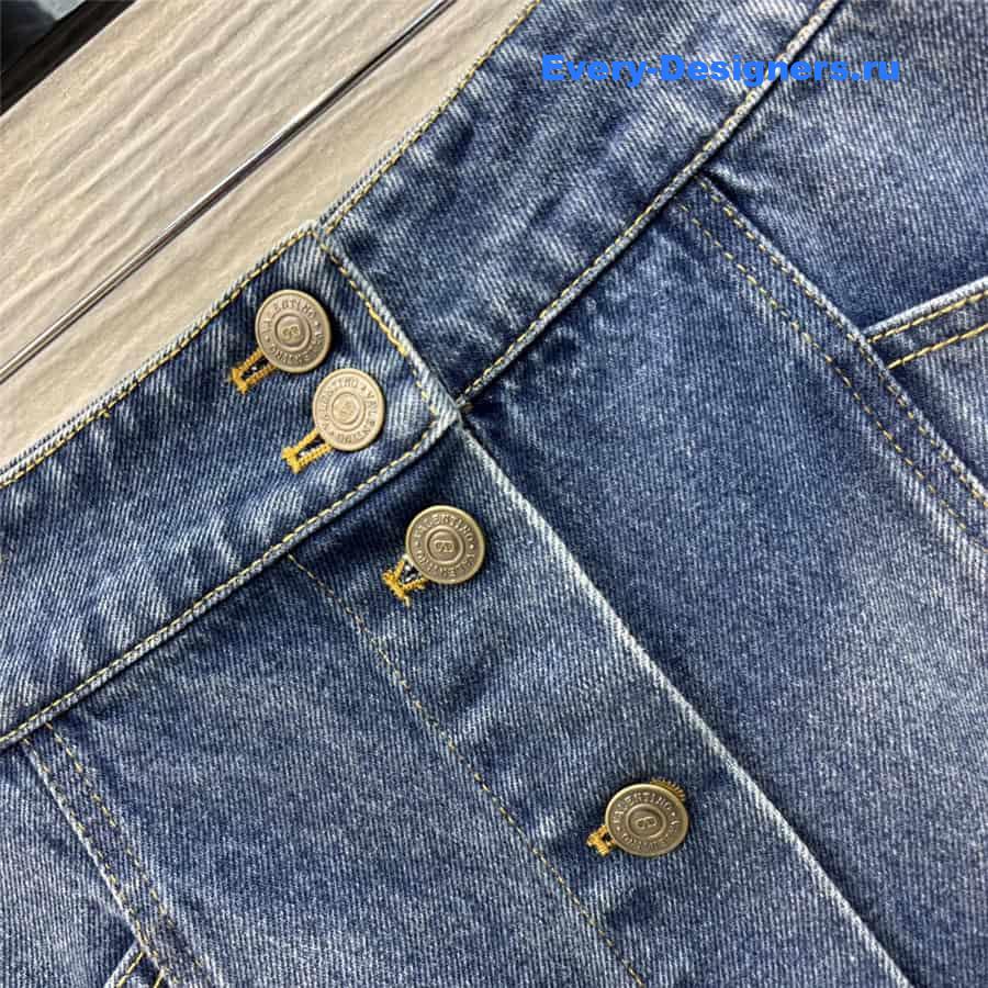 Va1e*ntin0 ribbon embroidered denim skirt