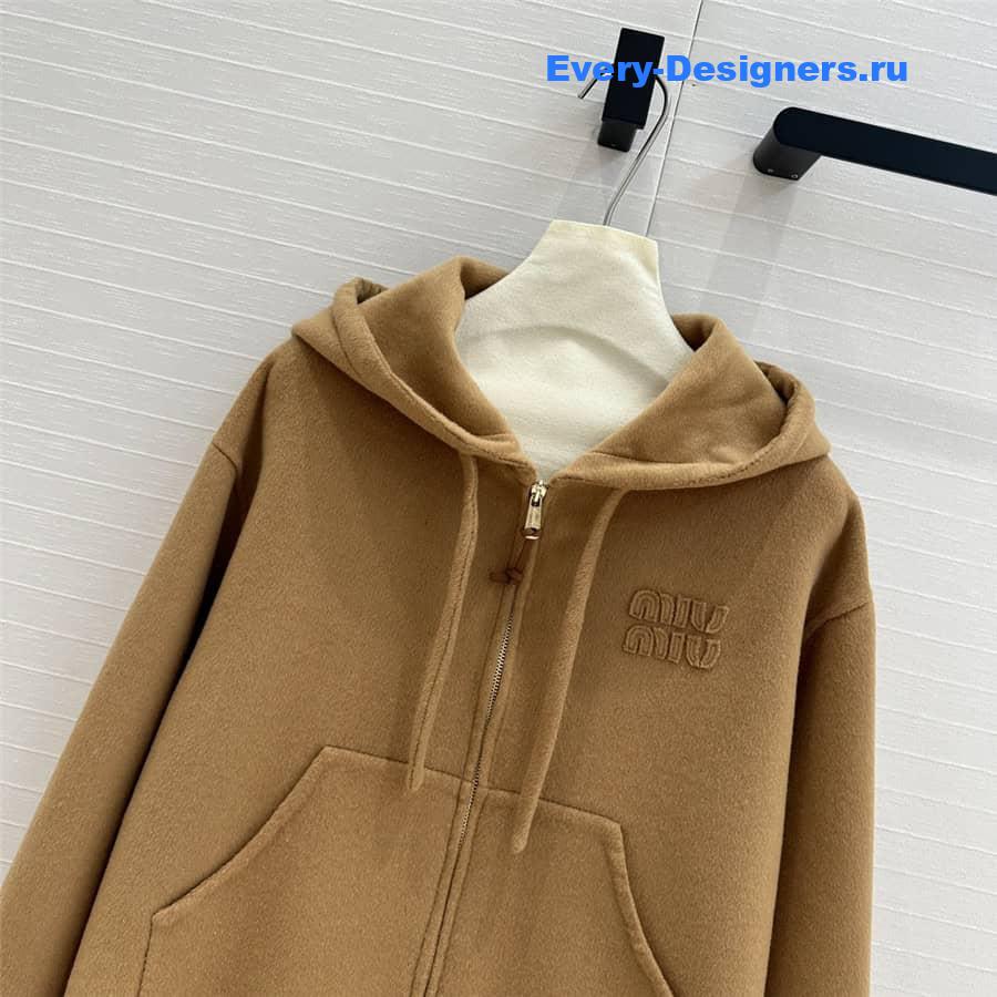 M1um1u wool hooded jacket