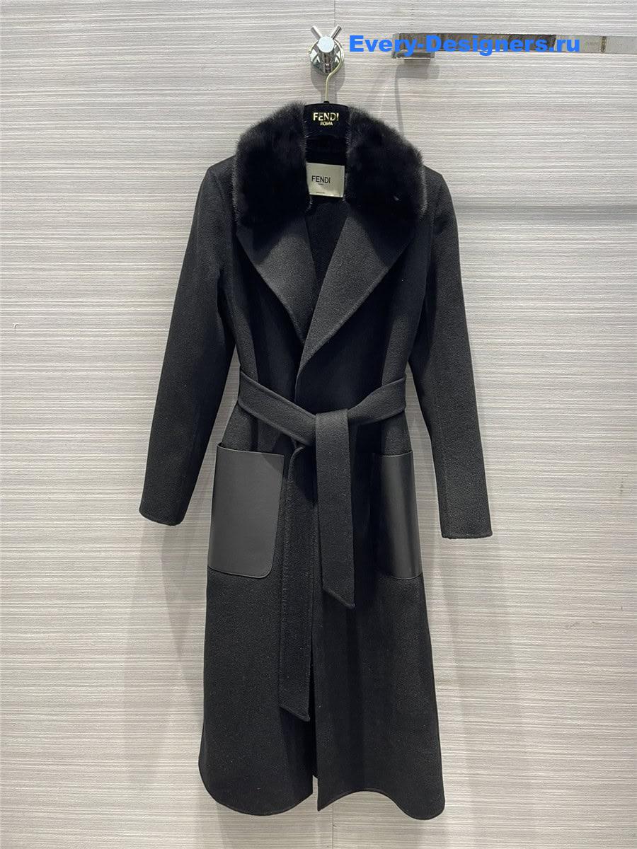 F**di mink fur collar handmade coat