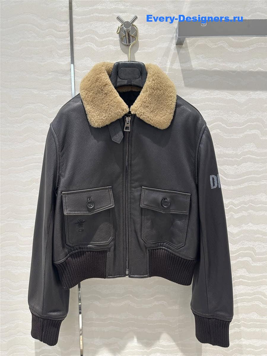 D10r down leather jacket