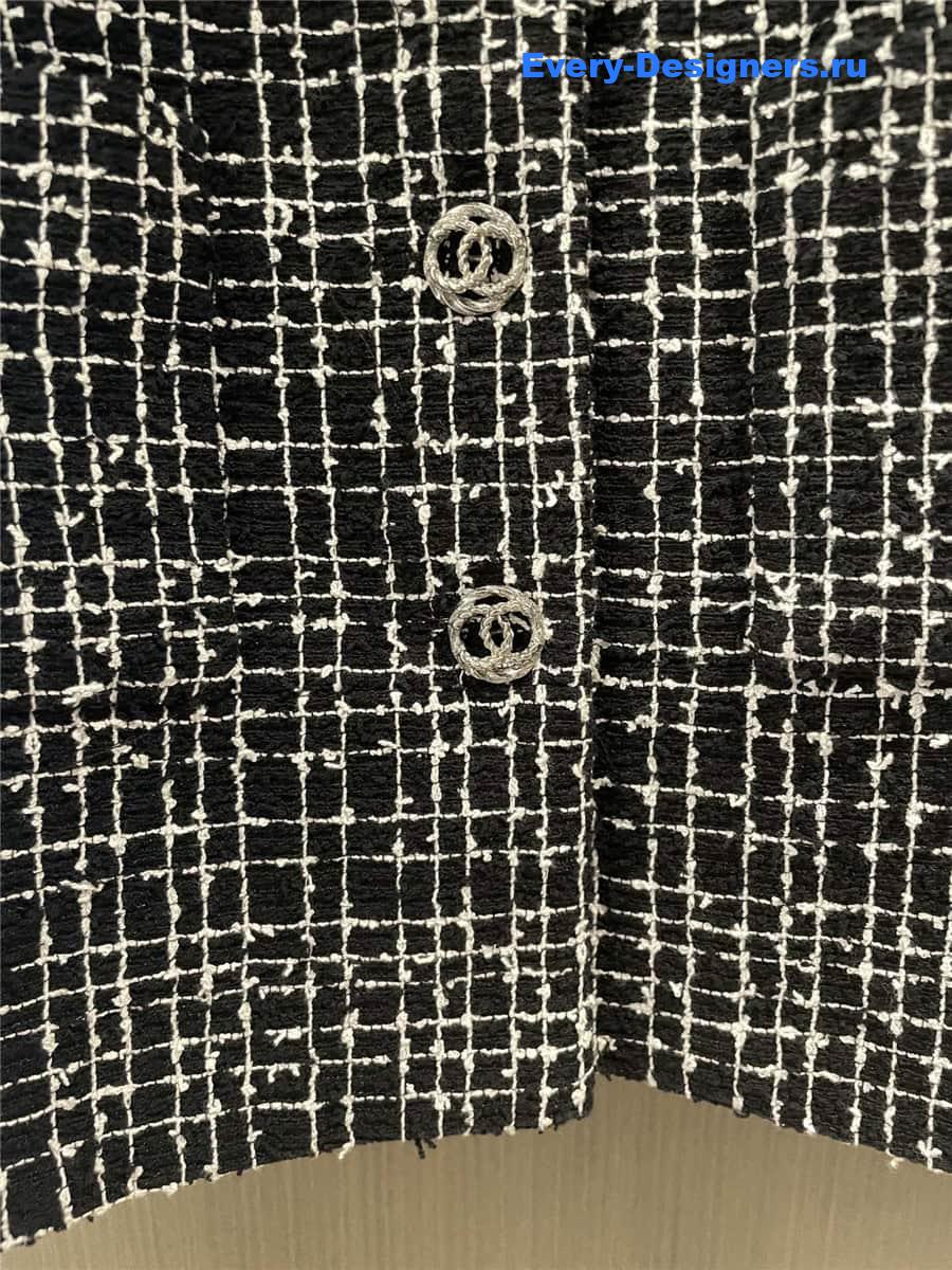 CC black and white check jacket