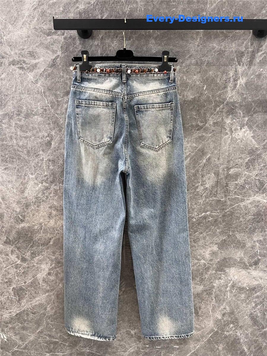 CC Waist Woven Bead Jeans