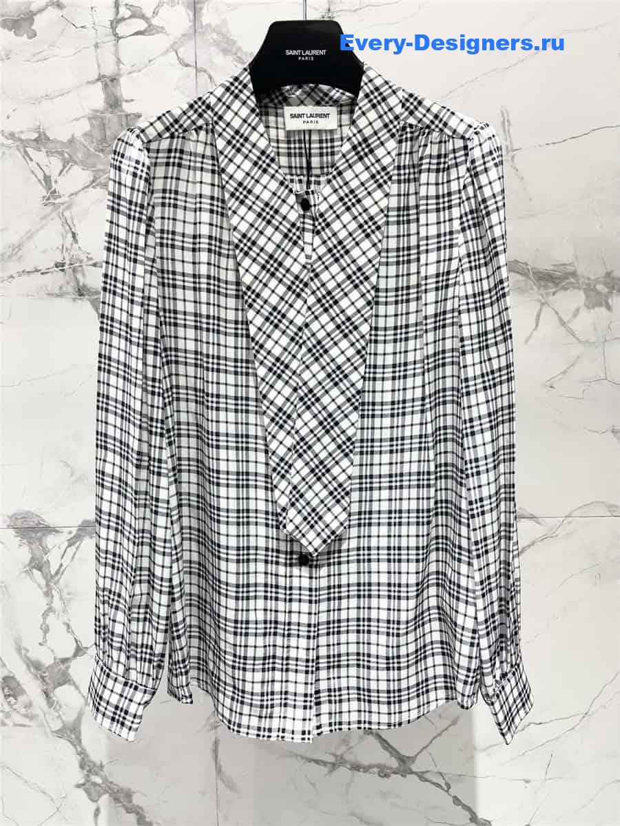 Y51 checked silk shirt