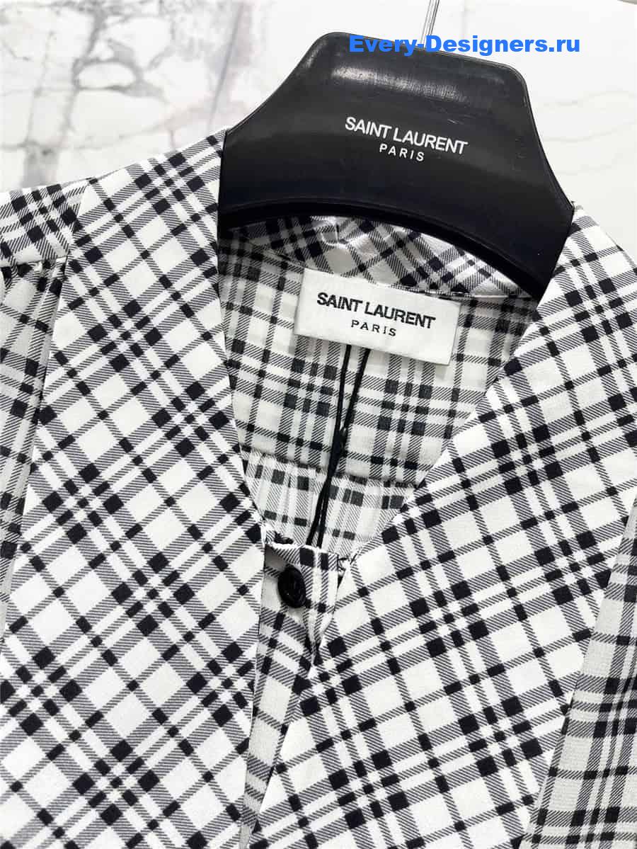 Y51 checked silk shirt