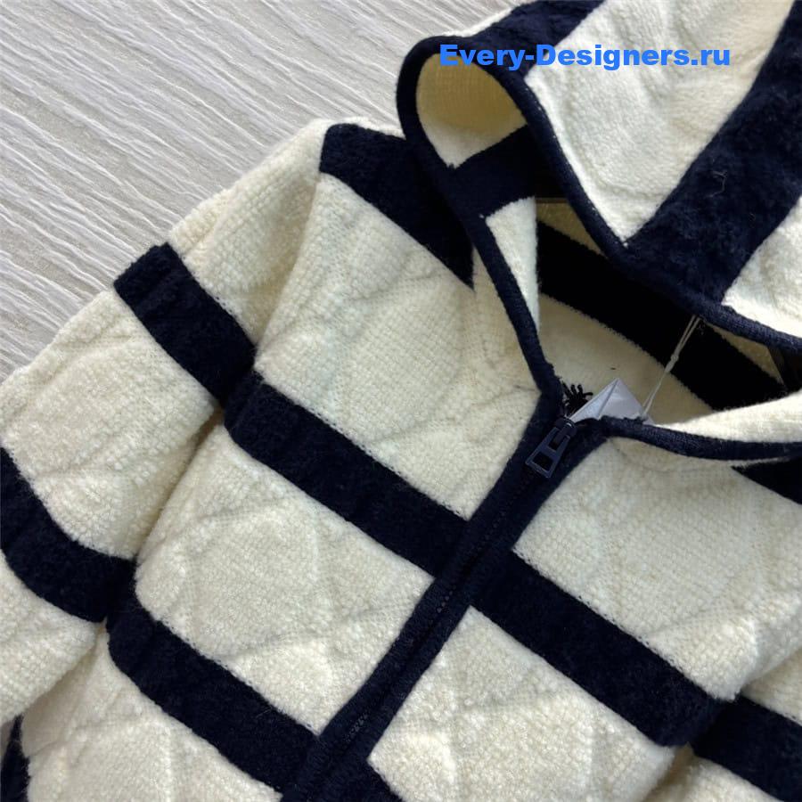 d10r hooded D1am0nd cardigan sweater