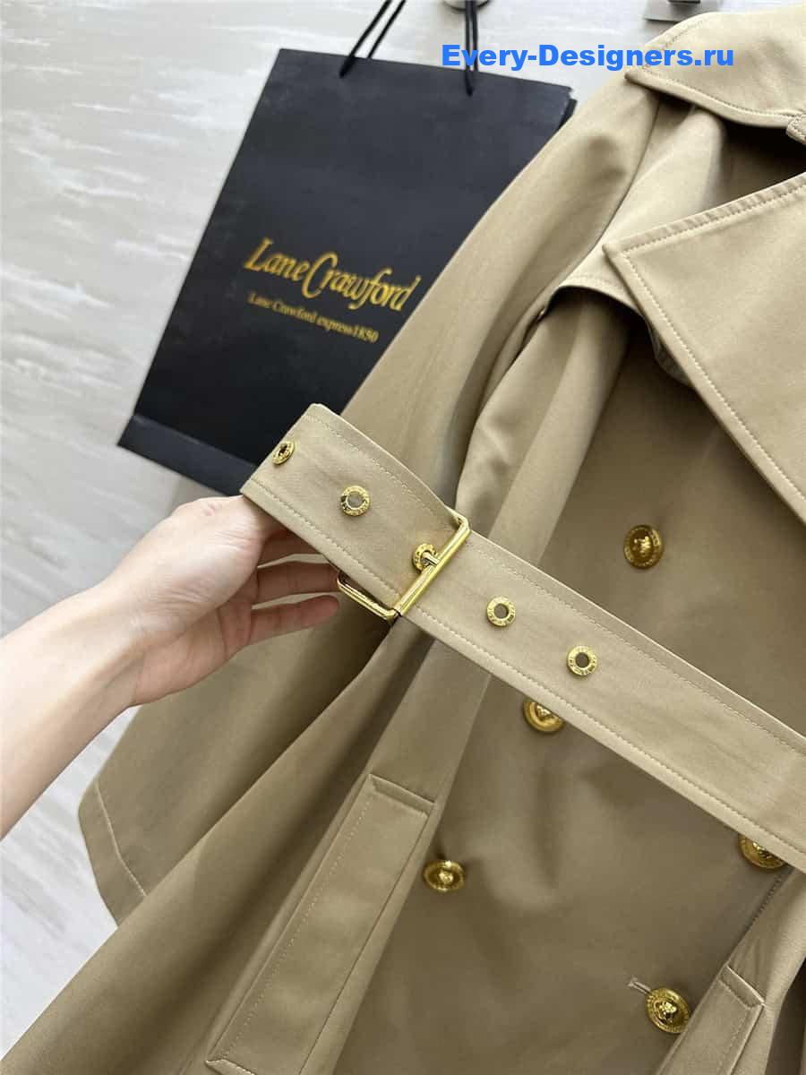 Versace double-breasted long trench coat