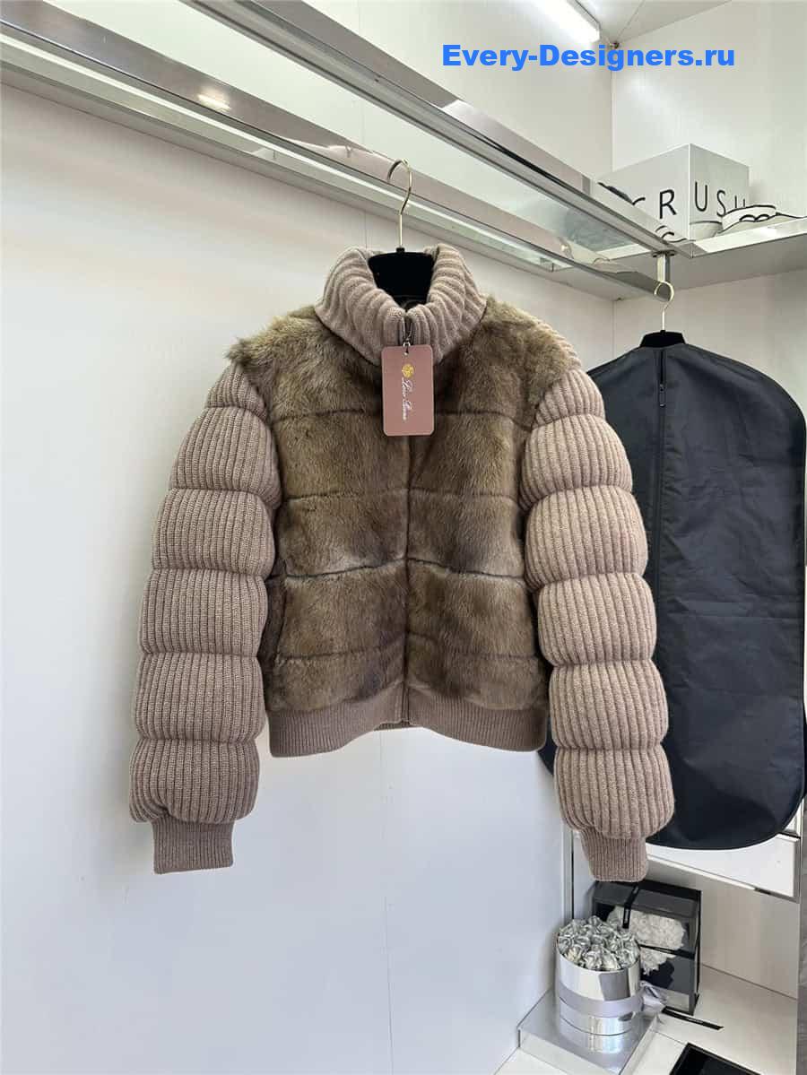 L0r0 P1ana cashmere knitted goose down jacket