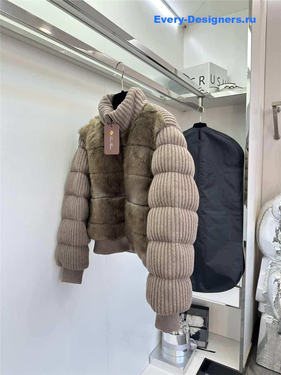 L0r0 P1ana cashmere knitted goose down jacket