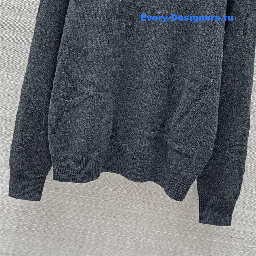 LV Monogram Jacquard Half Zip Sweater