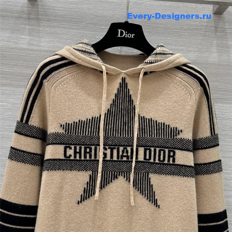 D10ralps three-quarter sleeve hooded sweater in beige