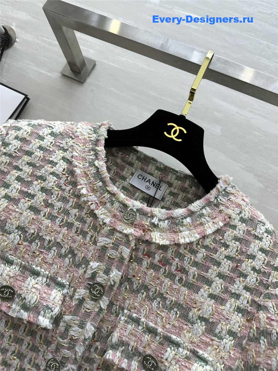 CC woven soft tweed jacket