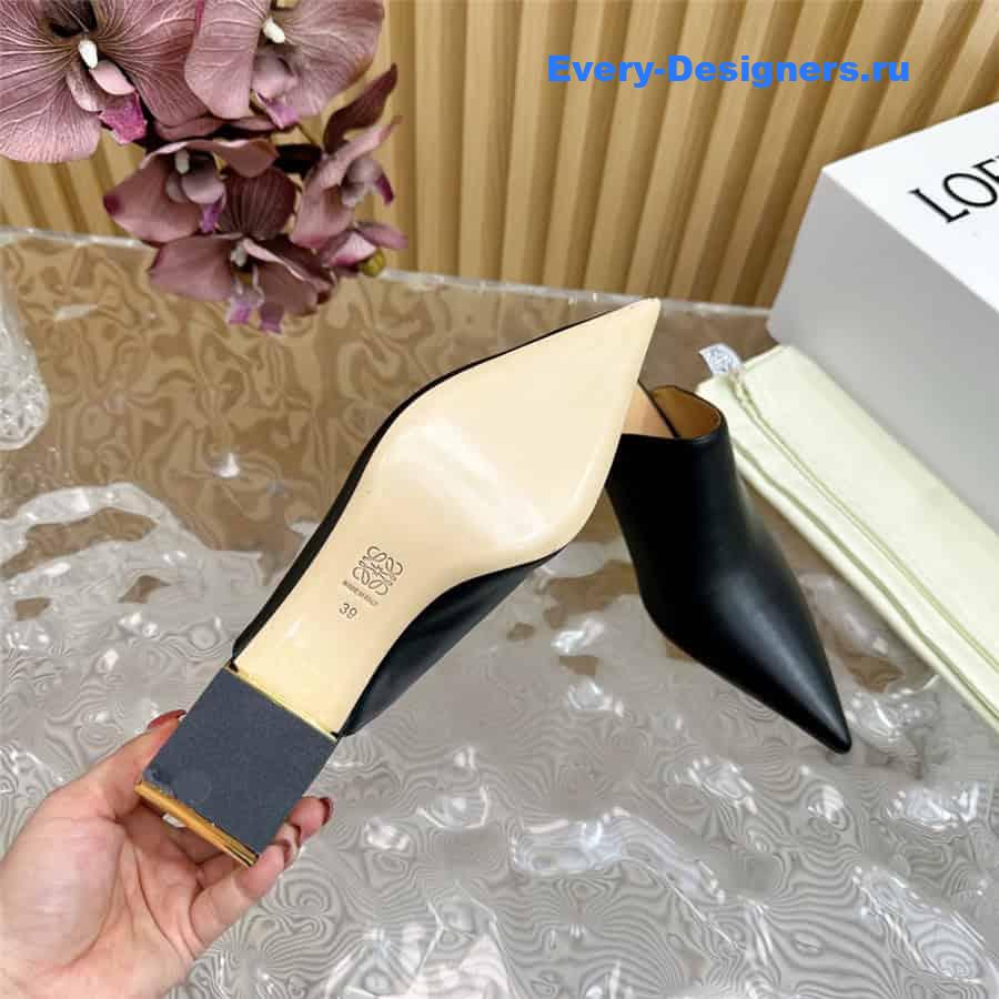 L0ew* anagram heel mules in black
