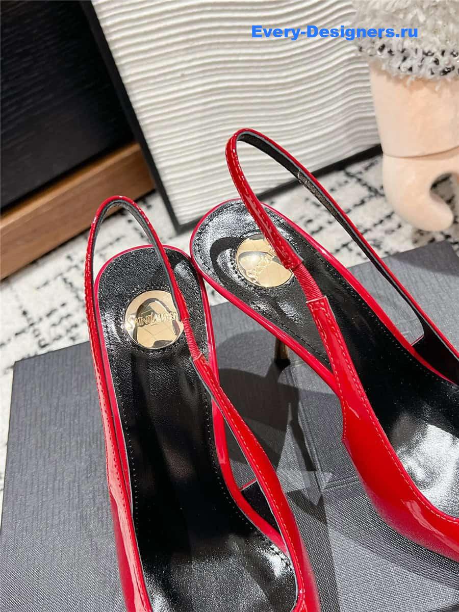 Y51 jeanne slingback pumps in red pattern leather