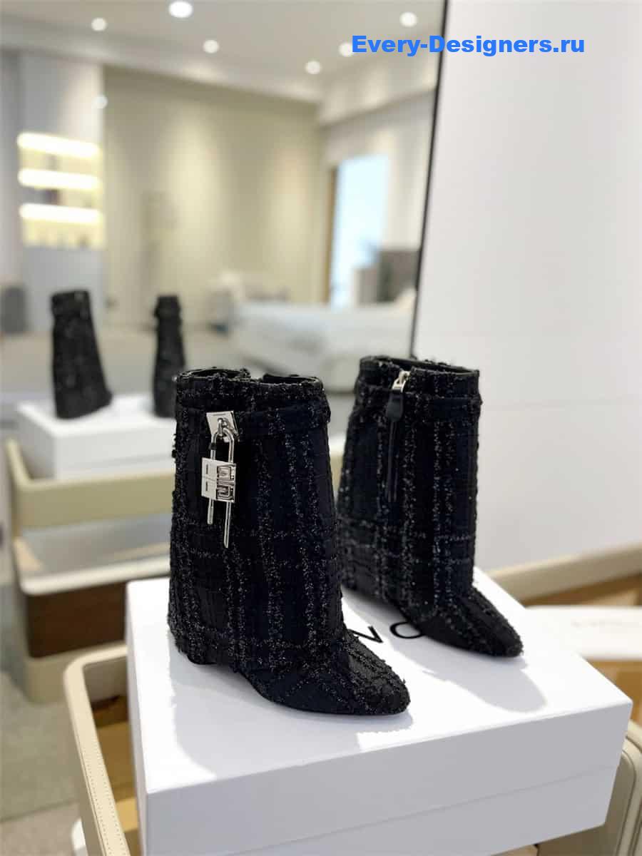 Givenchy Shark Lock Tweed Ankle Boots