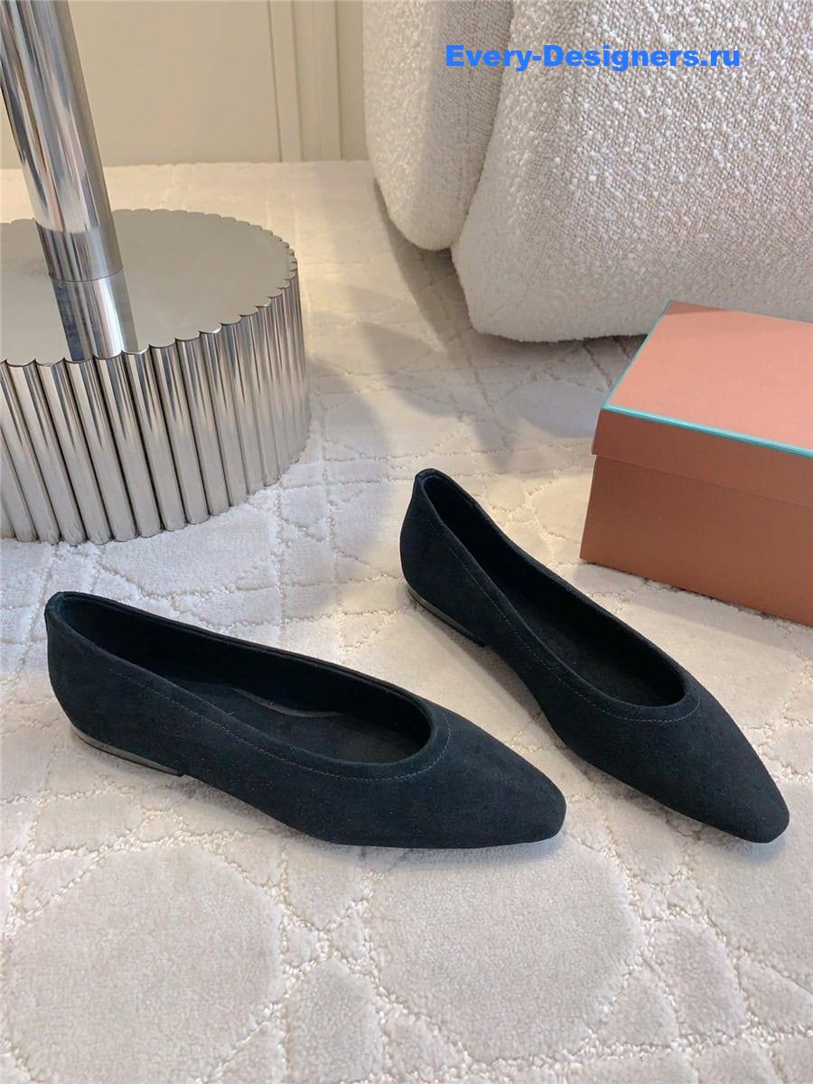 L0r0 P1ana primula ballet flat navy suede