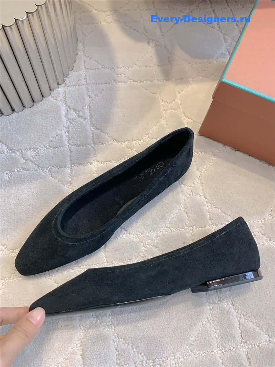 L0r0 P1ana primula ballet flat navy suede