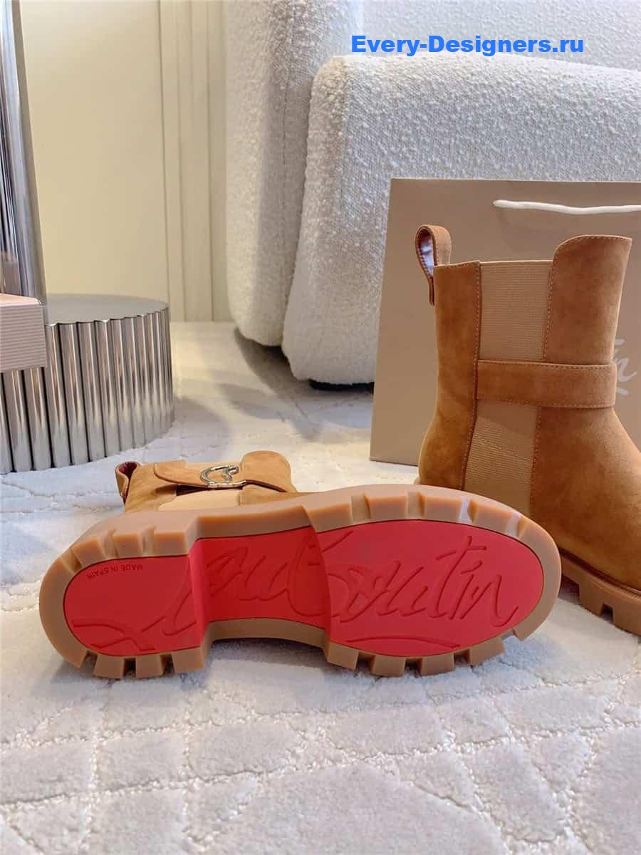 Chr1st1an louboutin brown chelsea suede ankle boots