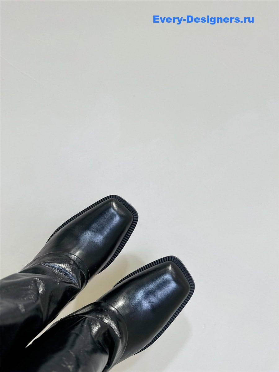 F**di show black leather high-heeled boots