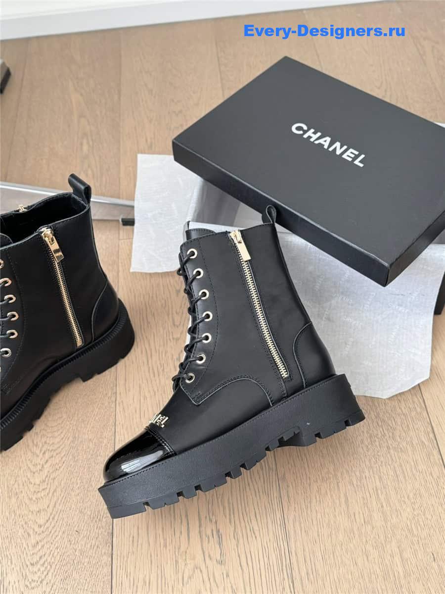 Ch**el black platform high top boots