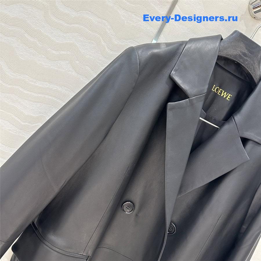 L0ew* western collar long coat