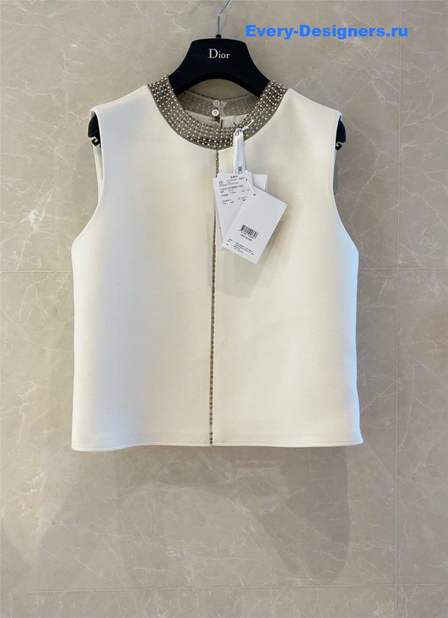 D10r silk wool hand-beaded vest
