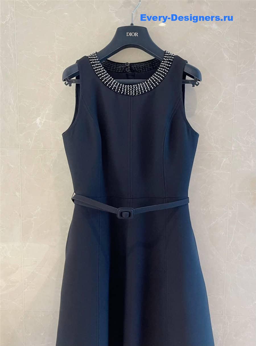 D10r silk wool hand-beaded dress