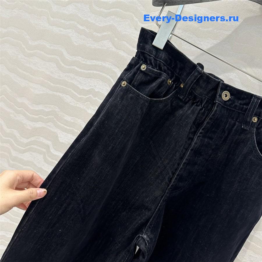 M1um1u denim tulle straight pants