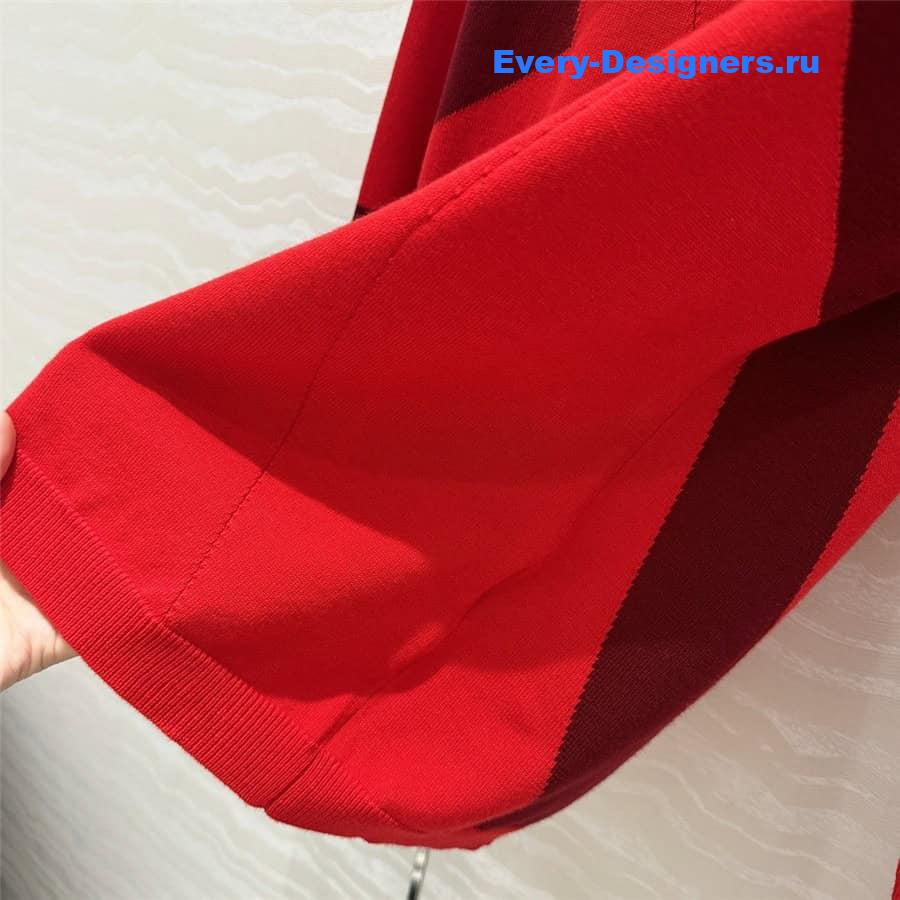 CC Half-Zip Logo Knit Hoodie Red