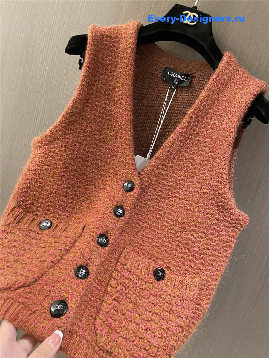 CC Orange Pocket Knit Vest