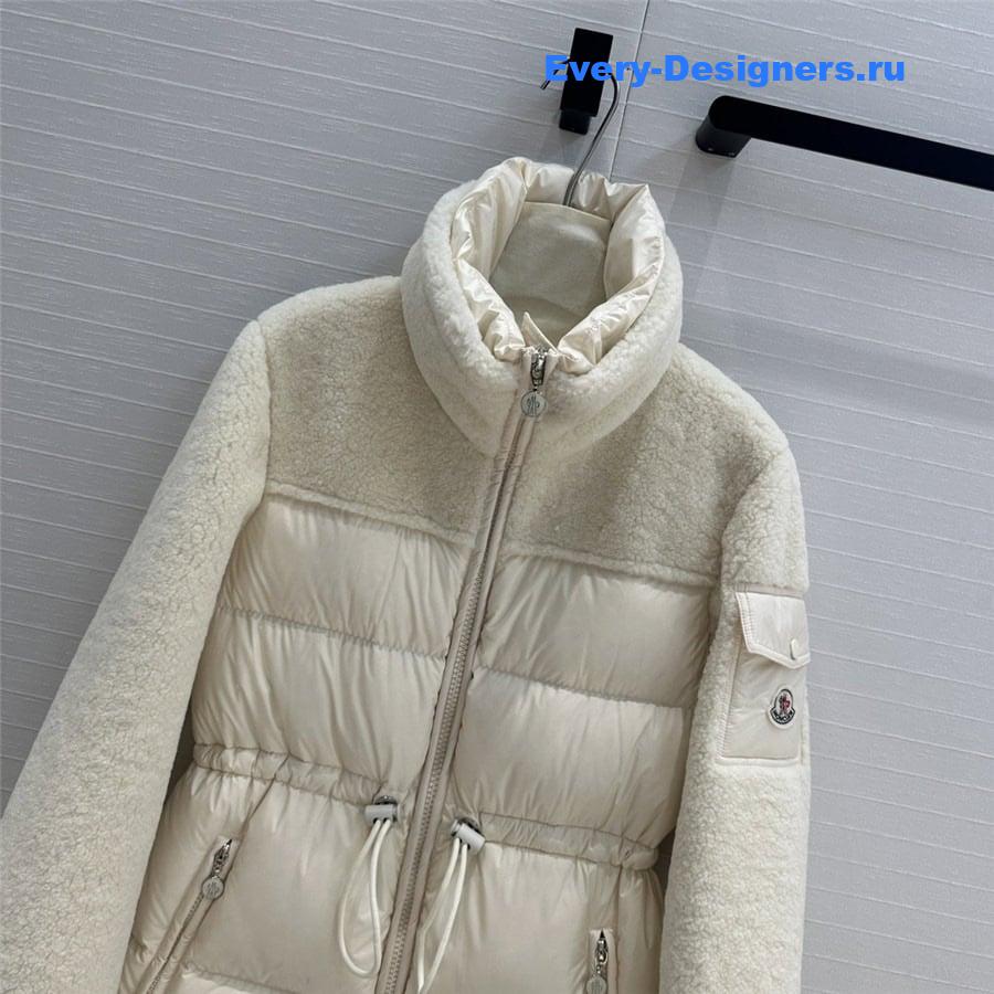 moncler sheepskin patchwork down jacket