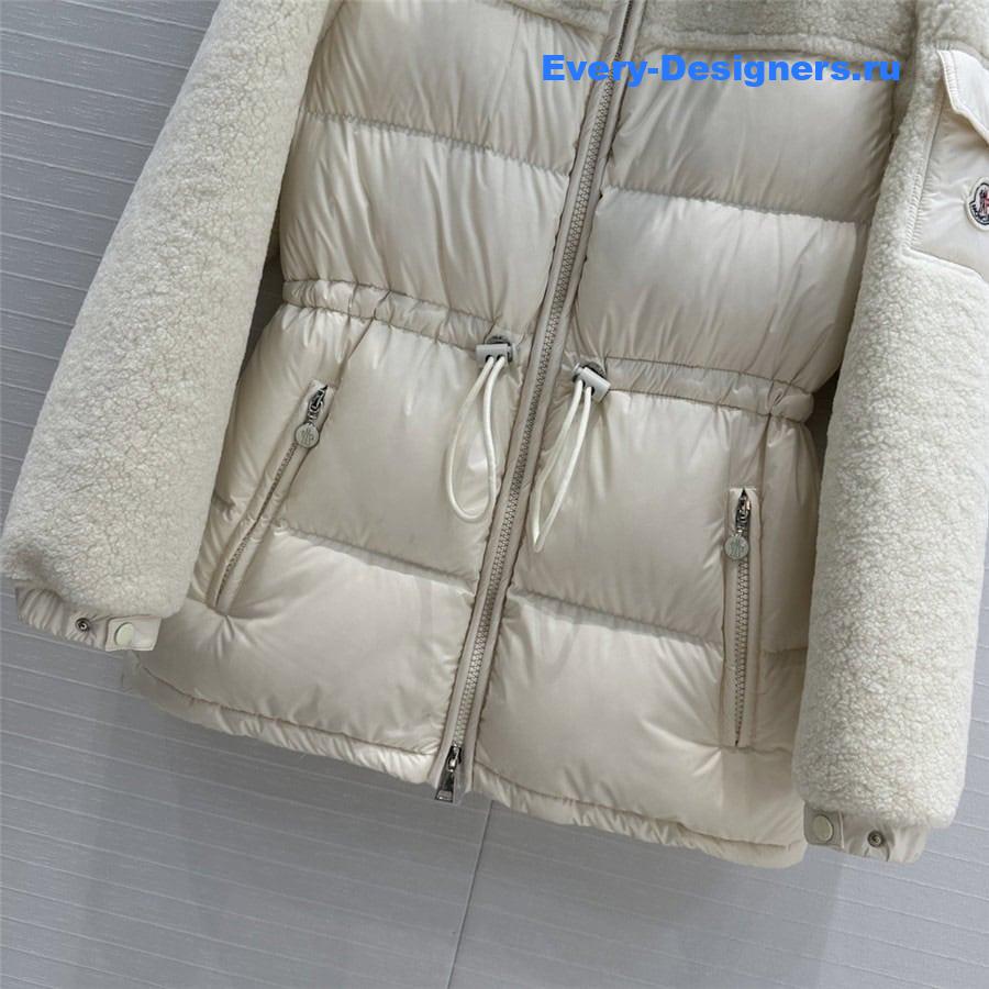 moncler sheepskin patchwork down jacket